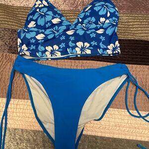 Blue Floral Bikini Set